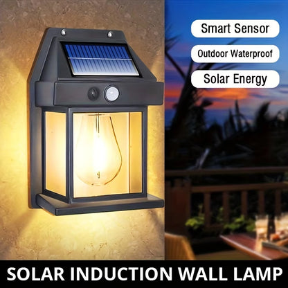 Lámpara de pared solar de tungsteno para exteriores con sensor